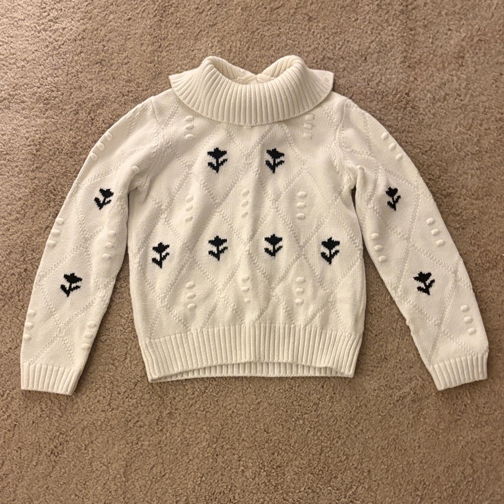 Janie and Jack Cream Sweater with Black Accents